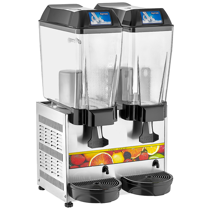Remta ST14 Çiftli Ayran Soğutma Makinesi, 2 Karıştırıcılı, 20+20 Litre Kapasiteli, Silver