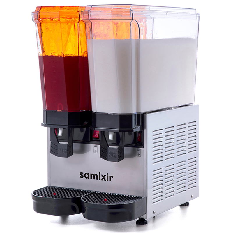 Samixir 40.SMI Klasik Twin Soğuk İçecek Dispenseri, 20+20 Lt, Kaırştırıcılı ve Fıskiyeli, Inox