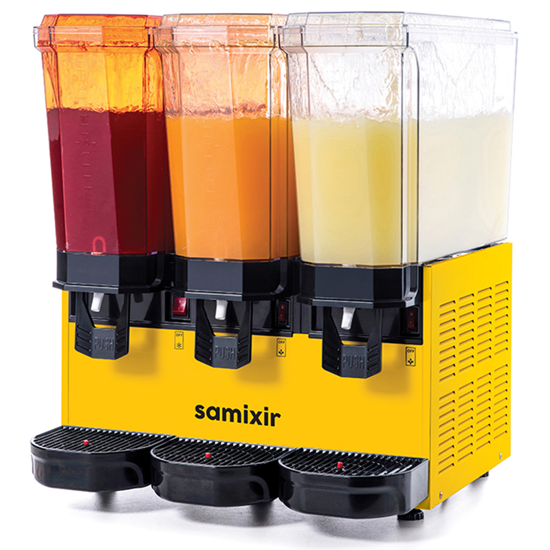 Samixir 60.SSSY Klasik Triple Soğuk İçecek Dispenseri, 20+20+20 lt, 3 Fıskiyeli, Sarı
