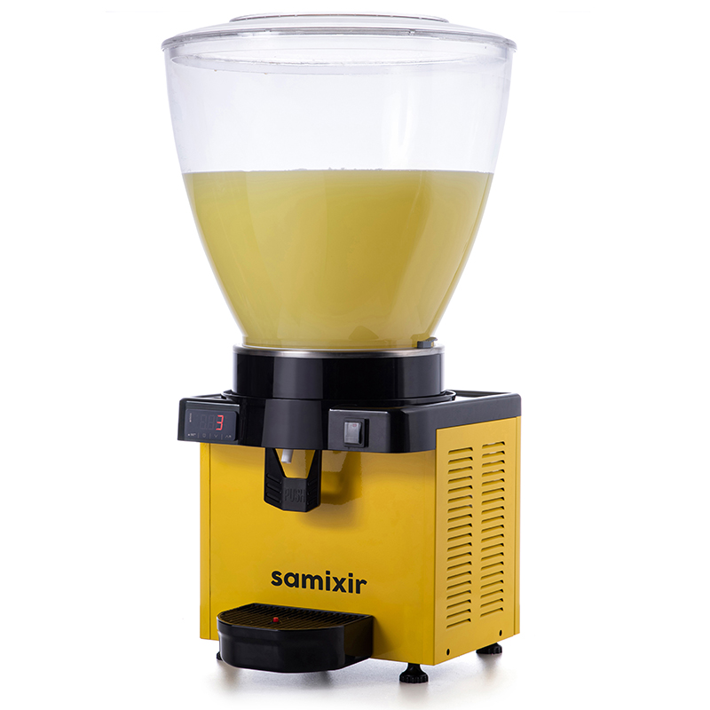 Samixir M40 Panoramik Soğuk İçecek Dispenseri, 40 Lt, Karıştırıcılı, Sarı, Dijital