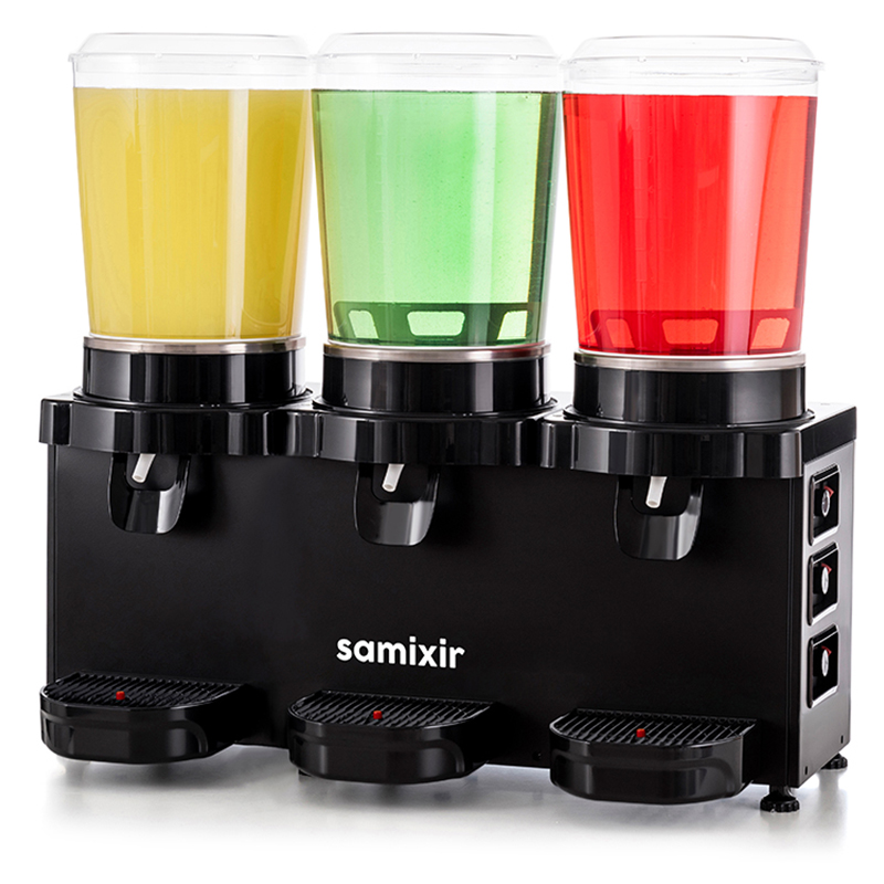 Samixir MMM30 AB, Analog, Panoromik Triple Soğuk İçecek Dispenseri, 10+10+10 Lt, Karıştırıcılı, Siyah