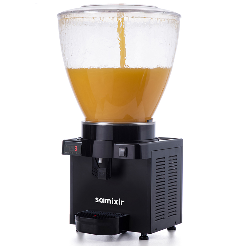 Samixir S40 Panoramik Soğuk İçecek Dispenseri, 40 Lt, Fıskiyeli, Siyah, Dijital