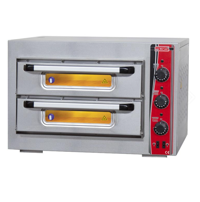SGS Elektrikli Çift Katlı 4+4 Adet 25 cm Pizza Kapasiteli Pizza Fırını PO-5050DE