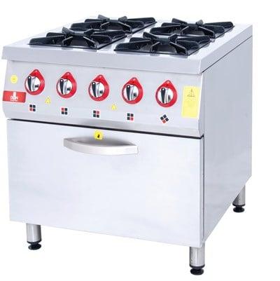 DRN 4 Lü Kuzine 4 Ocak 1 Fırın Gazlı ve Lpg Li 80x84x85 Cm DRNKU-8080