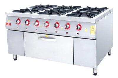 DRN 6 Lı Kuzine 6 Ocak 1 Fırın Gazlı ve Lpg Li 150x104x85 Cm DRNKU-1510