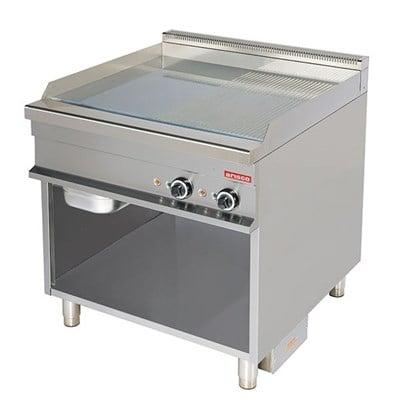 Arisco Elektrikli Izgara Alt Açık Dolaplı Pleyt Yarı Düz Yarı Oluklu Yüzey EG921SG 85x90x90 / Fry Top / Electric