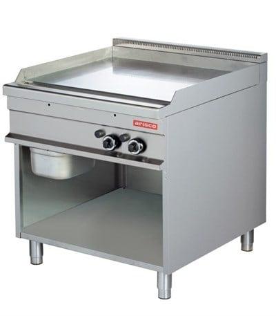 Arisco 80 lik Gazlı Izgara Ce Belgeli Alt Açık Dolaplı Pleyt Düz Yüzey 85x90x90 GG921 / Fry Top / Gas