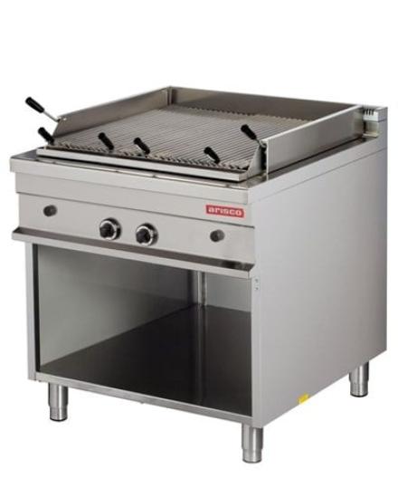 Arisco Lavataşlı 90 lık Gazlı Profesyonel Izgara Ce Belgeli Alt Açık Dolaplı GGL921 / Lava Char Grill / Gas