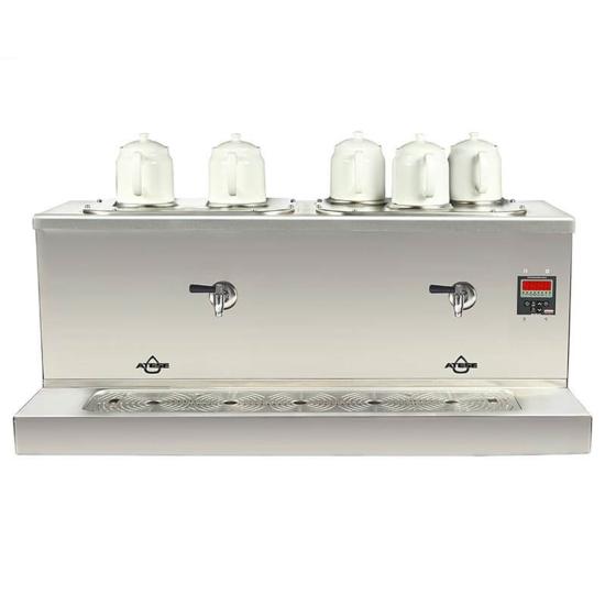 Ateşe Cappadocia Dijital Gaz+Elektrikli 5 Demlikli Çay Makinesi (INOX CDGE5)