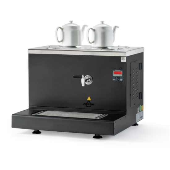 Ateşe Cappadocia Smart Gaz+Elektrikli 2 Demlikli Çay Makinesi (INOX CSGE2)