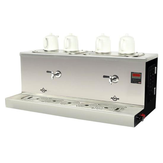 Ateşe Cappadocia Dijital Gaz+Elektrikli 4 Demlikli Çay Makinesi (INOX CDGE4)