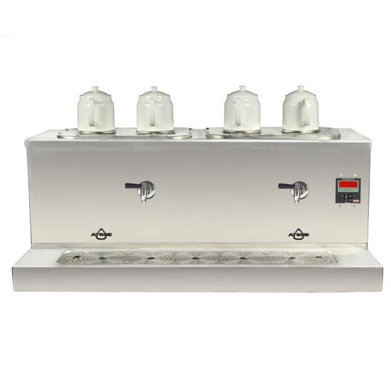 Ateşe Cappadocia Smart Gaz+Elektrikli 4 Demlikli Çay Makinesi (INOX CSGE4)