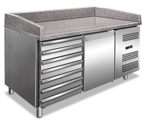 COLD-ERA 7 Çekmeceli ve Granitli Pizza Hazırlık Buzdolabı PZ 1610 TN