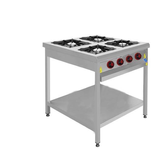 CSA 4 Lü Taban Raflı Ocak Gazlı ve Lpg Li Ce Belgeli 90x90x85 cm KRCS.TROG.990.CE