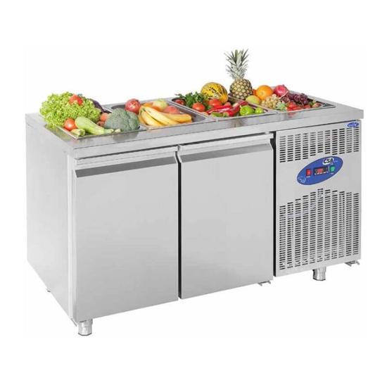 CSA 2 Kapılı Havuzlu Saladbar 4 Küvetli 141x70x85 Cm CS.TEZ.2.700.SHS