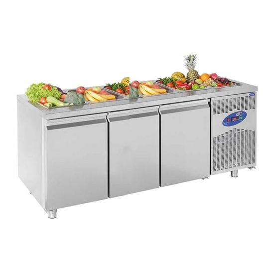 CSA 3 Kapılı Havuzlu Saladbar 5 Küvetli 188x70x85 Cm CS.TEK.3.700.SHS
