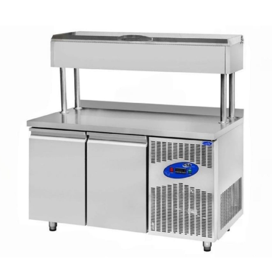 CSA 2 Kapılı Make Up Buzdolabı Yükseltilmiş 281 Litre 141x70x137 Cm CS.TEZ.2.700.YM