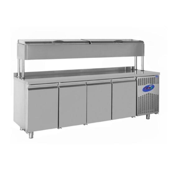 CSA 4 Kapılı Make Up Buzdolabı Yükseltilmiş 632 Litre 235x70x137 Cm CS.TEZ.4.700.YM