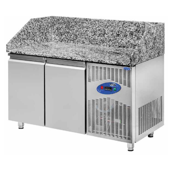 CSA 2 Kapılı Pizza Hazırlık Dolabı Granit Tablalı 150x80x108 Cm CS.PİK.150