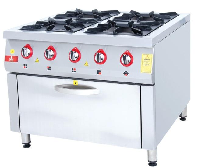 DRN 4 Lü Kuzine 4 Ocak 1 Fırın Gazlı ve Lpg Li 100x104x85 Cm DRNKU-1010