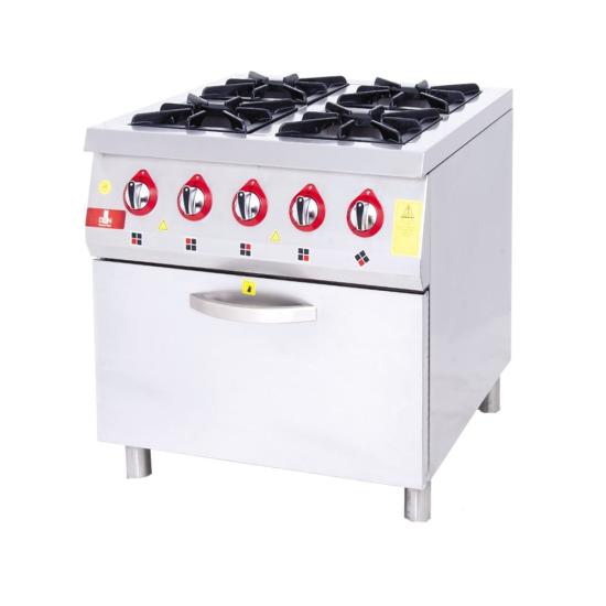 DRN 4 Lü Kuzine 4 Ocak 1 Fırın Gazlı ve Lpg Li 80x94x85 Cm DRNKU-8090