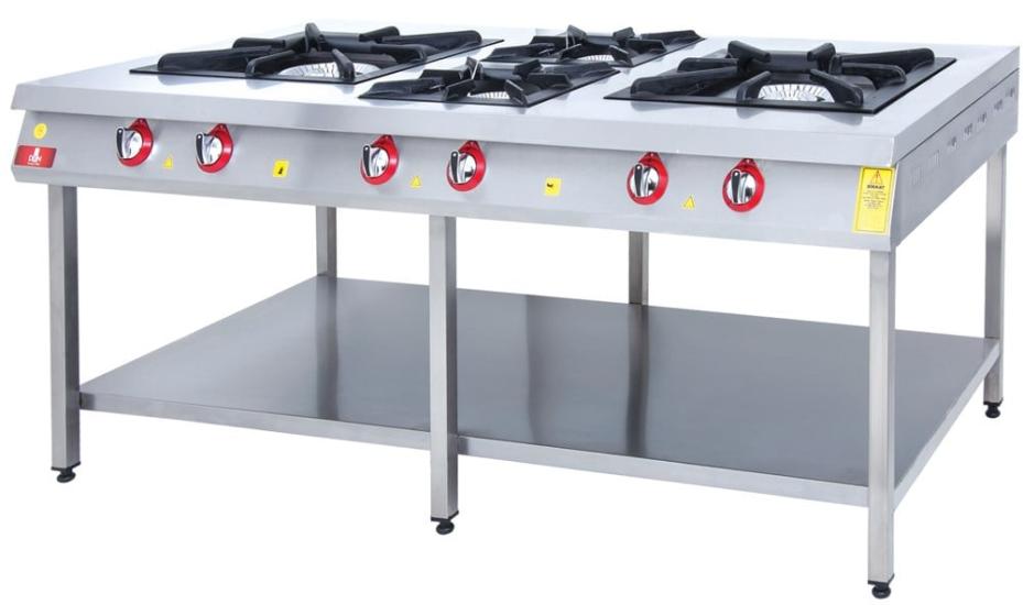 DRN 4 Lü Taban Raflı Ocak Gazlı ve Lpg Li 200x104x85 Cm DRNKF-2016