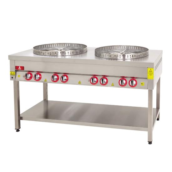 DRN 3 Lü Taban Raflı Su Böreği Ocağı Gazlı ve Lpg Li 210x70x90 Cm DRNSBT-3