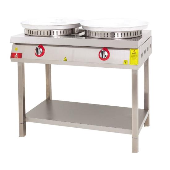 DRN Gazlı Tantuni Ocağı İkili Taban Raflı 120x50x90 cm DRNSCTT-2