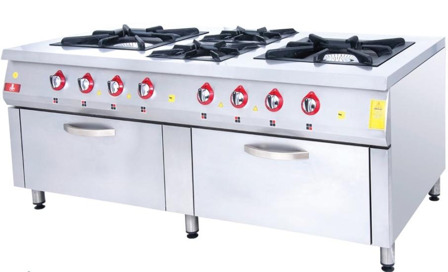 DRN 6 Lı Kuzine 6 Ocak 2 Fırın Gazlı ve Lpg Li 200x104x85 Cm DRNKU-2016