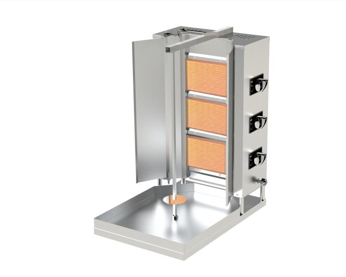 DRN Sabit Döner Ocağı 3 Radyanlı Gazlı ve Lpg Li 55x70x95 Cm DRNDSG-3Y