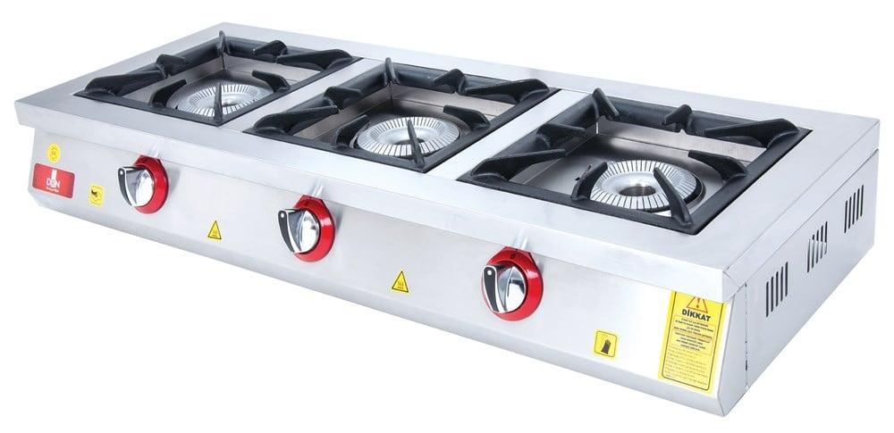 DRN 3 Lü Set Üstü Ocak Gazlı ve Lpg Li 120x49x20 Cm DRNLOS-3