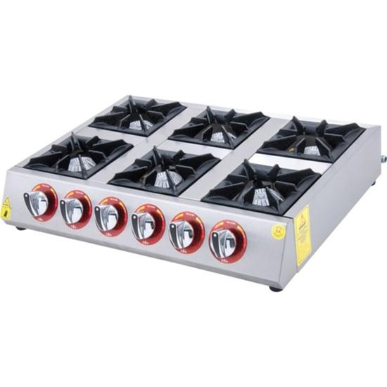 DRN 6 Lı Mini Ocak Set Üstü Gazlı ve Lpg Li 75x55x16 Cm DRNMO-6