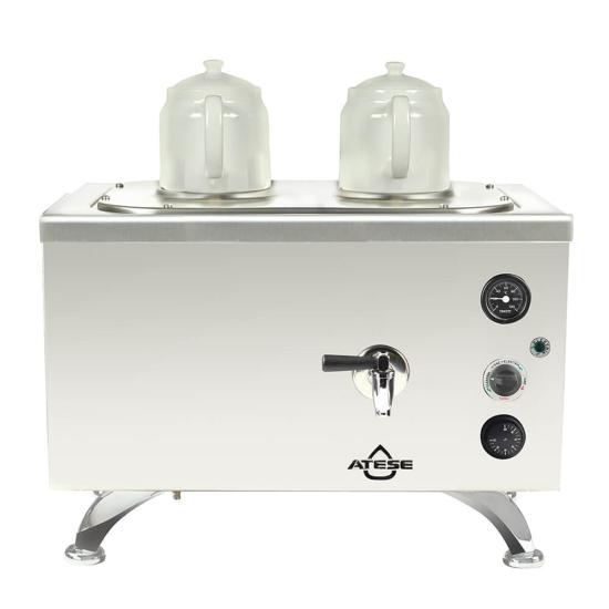 Ateşe Efes Analog Elektrikli 2 Demlikli Çay Makinesi (INOX EAE2)