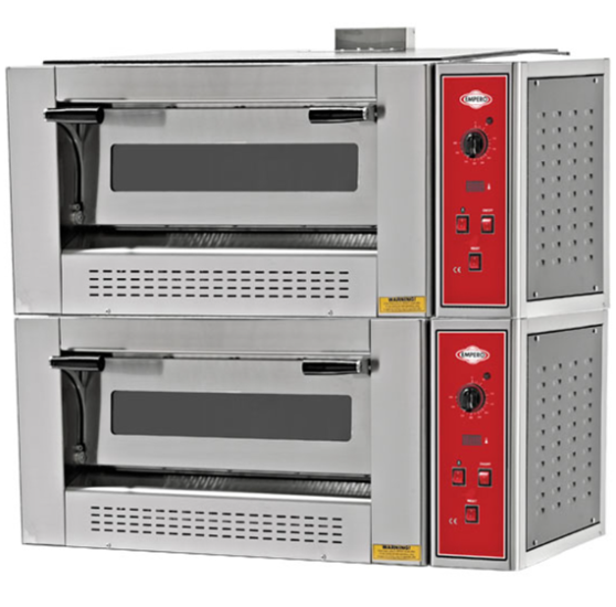 Empero Pizza Fırını Çift Katlı Gazlı 8 Pizza Kapasiteli 8x30cm Ce Belgeli EMP.4+4G