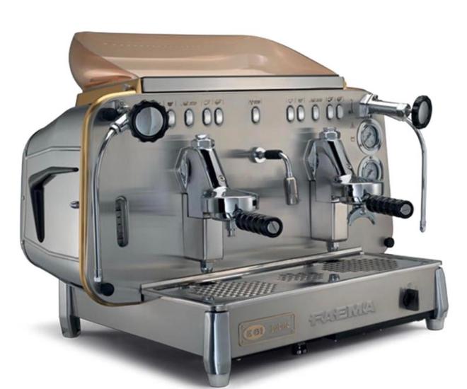 Faema Tam Otomatik Espresso Kahve Makinesi 2 Gruplu Kahve Makinesi E61 A/2 Jubile White&Wood