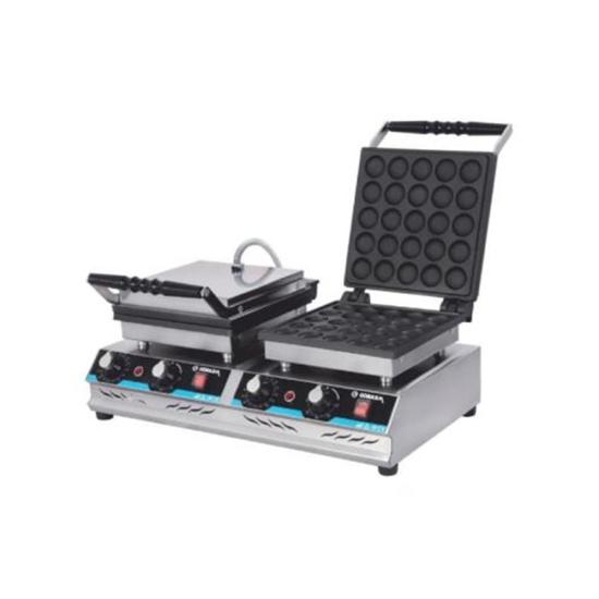 Görkem Elektrikli Çiftli Bubble Waffle Makinesi Kapaklı 1504