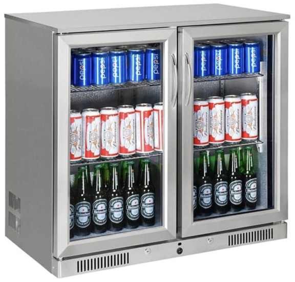 Gtech Paslanmaz Bar Arkası 2 Kapılı Şişe Soğutucu SC-228F-S