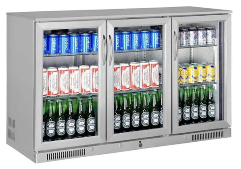 Gtech Paslanmaz Bar Arkası Şişe Soğutucu - 3 Kapılı SC-338F-S