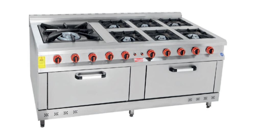 Himaksan 6 Lı Kuzine 6 Ocak 2 Fırın 60x60 Kazan Ocaklı Gazlı ve Lpg Li 200X100X85 Cm HMK-KZG 2016
