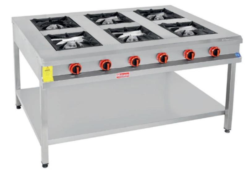 Himaksan 6 Lı Taban Raflı Ocak Gazlı ve LPG Li 150X100X85 Cm HMK-TBOG 1510