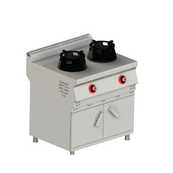 Himaksan Dolaplı Gazlı İkili Wok Ocak 80x70x85 cm HMK-DSWOG 878
