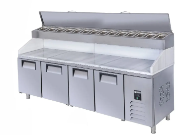 Iceinox Make Up Buzdolabı 4 Kapılı Mermerli 250x70x130 cm PTS HM 650 CR