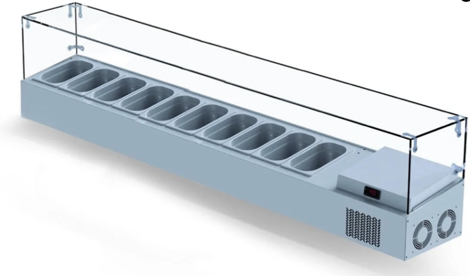 Iceinox Set Üstü Saladbar 11 Küvetli 225x34x45 cm VTP 225 GL
