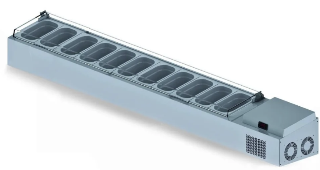 Iceinox Set Üstü Saladbar 12 Küvetli 225x34x30 cm VTP 250 PL