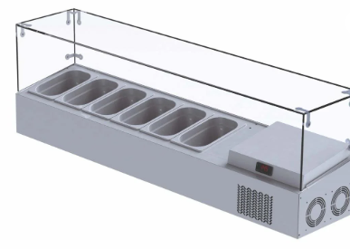Iceinox Set Üstü Saladbar 6 Küvetli 150x34x45 cm VTP 150 GL
