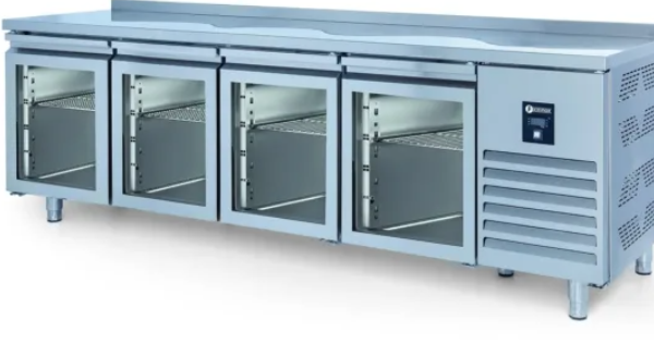 İceinox Tezgah Tip 4 Cam Kapılı Buzdolabı Snack seri - 250x60x85 Cm CTS 560 CR-UG
