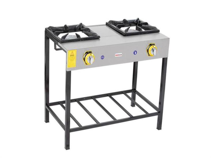İnoxmaster 2 Li Lokanta Ocağı Yüksek Ayak Gazlı ve Lpg Li 86x45x70 Cm İMR-LKY-2