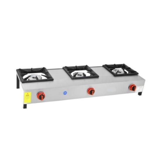 İnoxmaster 3 Lü Lokanta Ocağı Kısa Ayak Gazlı ve Lpg Li 139x45x25 Cm İMR-LKK-03