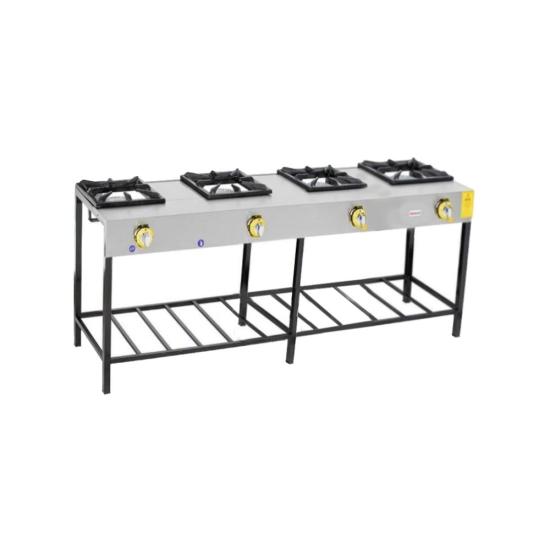 İnoxmaster 4 Lü Lokanta Ocağı Yüksek Ayak Gazlı ve Lpg Li 192x45x70 Cm İMR-LKY-4