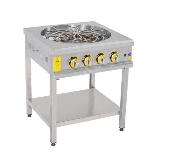 İnoxmaster Taban Raflı Motorlu Börek Ocağı Gazlı ve Lpg Li 70x70x85 Cm İMR-TBBROG-1